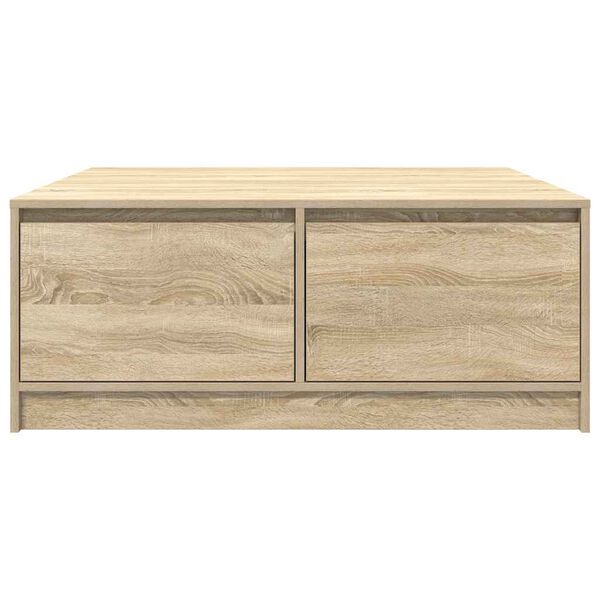 vidaXL Τραπεζάκι σαλονιού με συρτάρια Sonoma Δρυς 100x100x40 εκ.