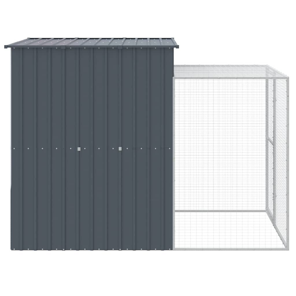 vidaXL Κλουβί για Κότες με Αυλή Ανθρακί 165x251x181 εκ Γαλβαν. Χάλυβας