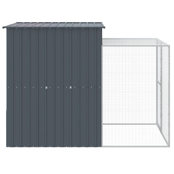 vidaXL Κλουβί για Κότες με Αυλή Ανθρακί 165x251x181 εκ Γαλβαν. Χάλυβας