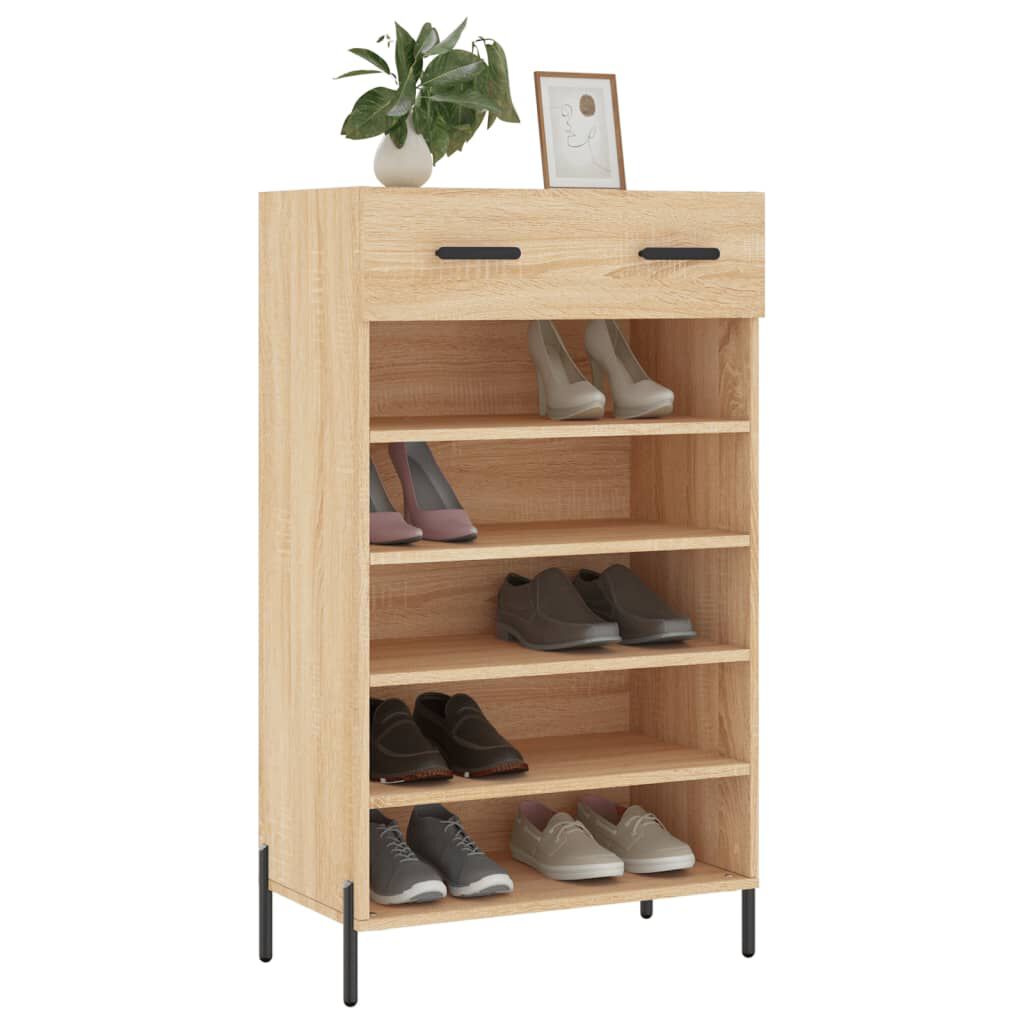 vidaXL Παπουτσοθήκη Sonoma Δρυς 60x35x105 εκ. από Επεξεργασμένο Ξύλο