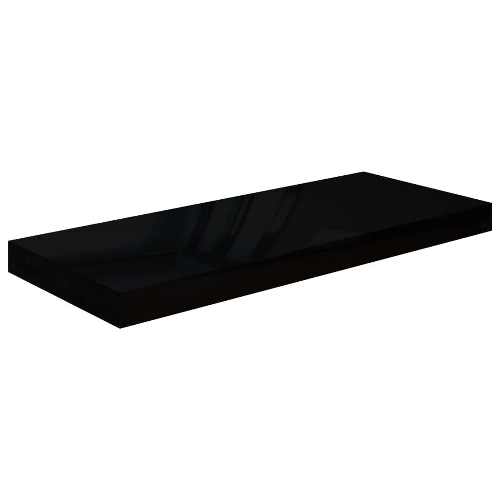 vidaXL Ράφι Τοίχου Γυαλιστερό Μαύρο 60 x 23,5 x 3,8 εκ. MDF