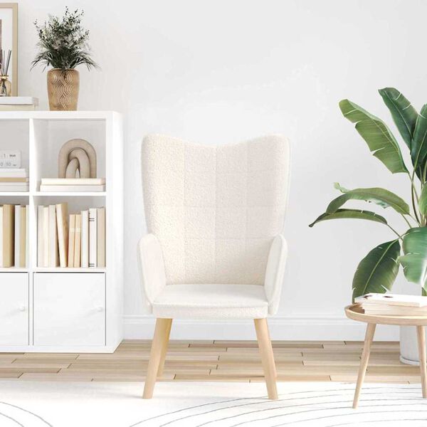 vidaXL Πολυθρόνα Κρεμ 62 x 67 x 95,5 εκ Υφάσματος Sherpa