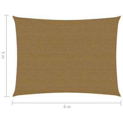 vidaXL Πανί Σκίασης Taupe 5 x 6 μ. από HDPE 160 γρ./μ²