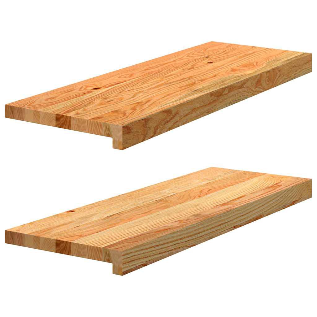 vidaXL Πατάκια Σκάλας 2 τεμ. Ανοιχτό Καφέ 70x30x2 cm Ξύλο Δρυός