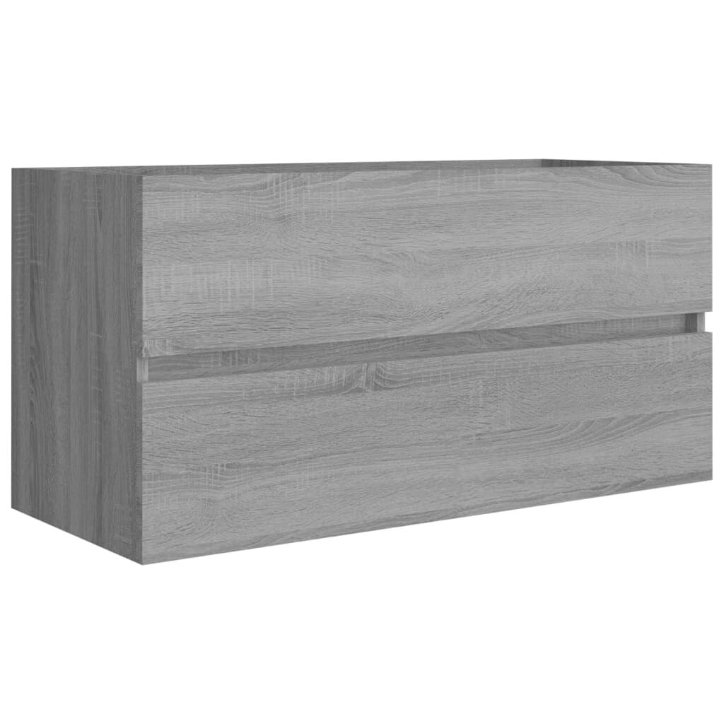 vidaXL Ντουλάπι Νιπτήρα Γκρι Sonoma 90x38,5x45 εκ. Επεξεργασμένο Ξύλο