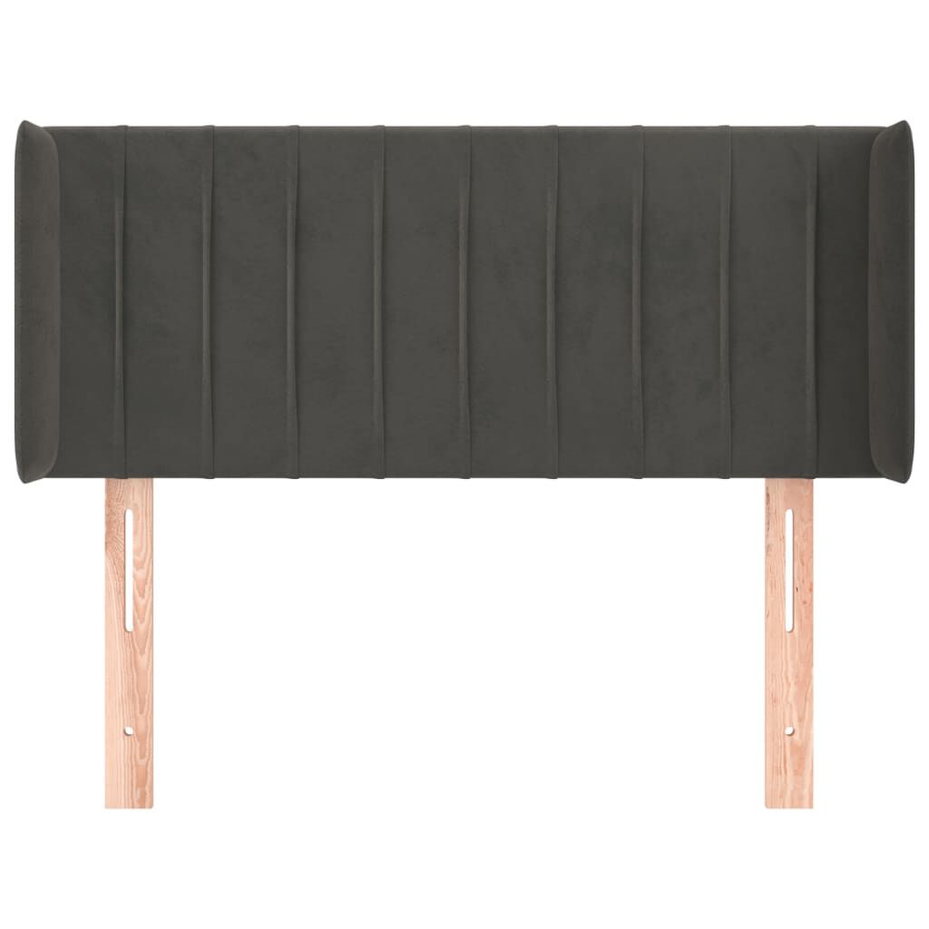 vidaXL Κεφαλάρι με Πτερύγια Σκούρο Γκρι 83x16x78/88 εκ. Βελούδινο