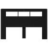 vidaXL LED κεφαλάρι με ράφι Μαύρη δρυς 160 x 18.5 x 103.5 εκ