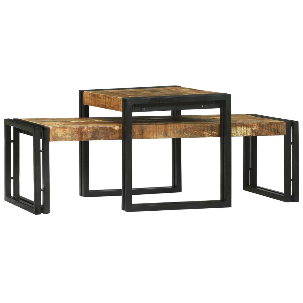 vidaXL Τραπεζάκι σαλονιού 2 pcs Καφέ 48 x 40 x 40 εκ Μασίφ ξύλο μάνγκο