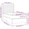 vidaXL Κρεβάτι Boxspring με Στρώμα Ανοιχτό Γκρι 90x190 εκ. Βελούδινο