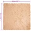 vidaXL Ψεύτικο Δέρμα Προβάτου Χαλί Μπεζ 200 x 200 cm Πολυεστέρας