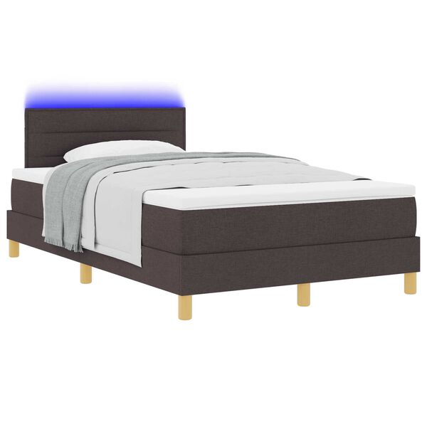 vidaXL Box Spring Κρεβάτι Σκούρο καφέ Ξύλο 120 x 200 cm Ανθεκτικό