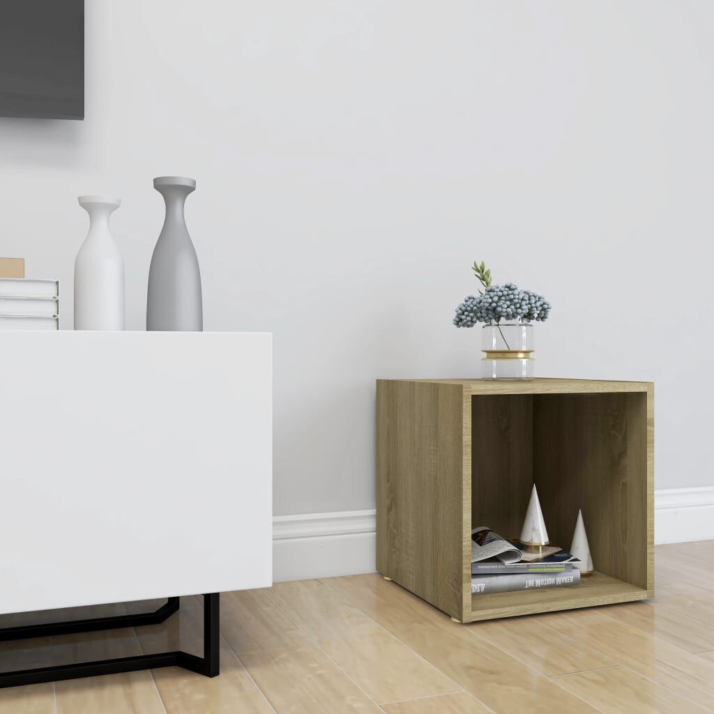 vidaXL Έπιπλο Τηλεόρασης Sonoma Δρυς 37 x 35 x 37 εκ. από Επεξ. Ξύλο