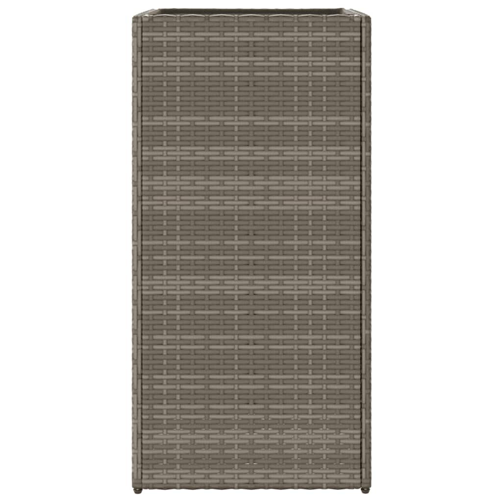 vidaXL Ζαρντινιέρες Κήπου 2 τεμ. Γκρι 40x40x80 εκ. από Συνθετικό Ρατάν