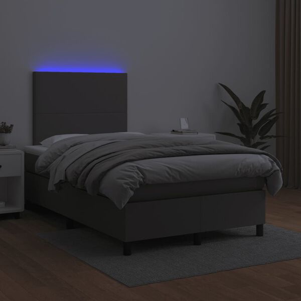 vidaXL &Kappa;&rho;&epsilon;&beta;ά&tau;&iota; Boxspring &mu;&epsilon; &Sigma;&tau;&rho;ώ&mu;&alpha; & LED &Gamma;&kappa;&rho;&iota; 120x190 &epsilon;&kappa;. &Sigma;&upsilon;&nu;&theta;. &Delta;έ&rho;&mu;&alpha;