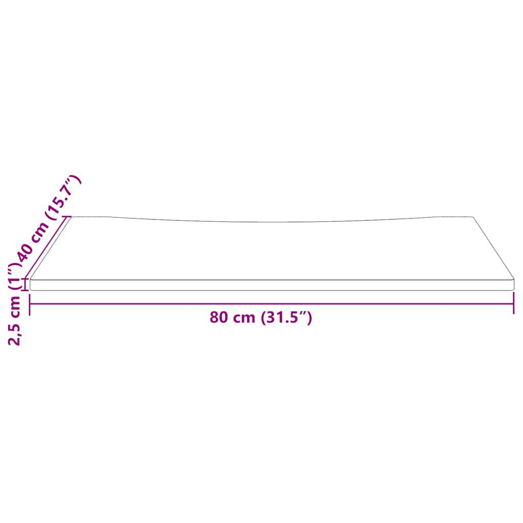 vidaXL Επιφάνεια Γραφείου Λευκή 80x40x2,5 εκ. από Μασίφ Ξύλο Πεύκου