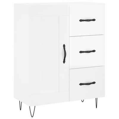 vidaXL Ντουλάπι Γυαλιστερό Λευκό 69,5x34x180 εκ. Επεξεργασμένο Ξύλο