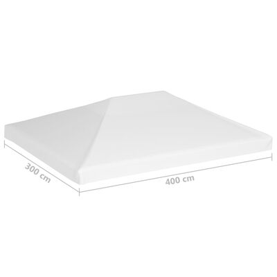 vidaXL Κάλυμμα για Κιόσκι Λευκό 4 x 3 μ. 270 γρ./μ²
