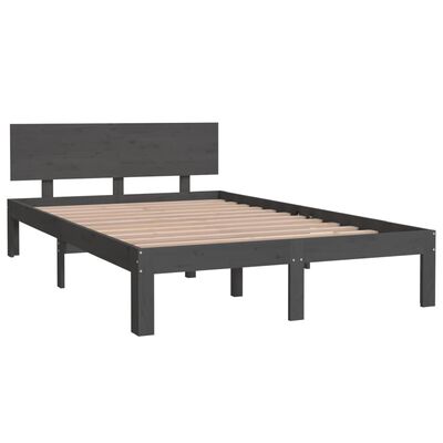 vidaXL Πλαίσιο Κρεβατιού Γκρι 120 x 200 εκ. από Μασίφ Ξύλο Πεύκου