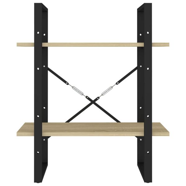 vidaXL Βιβλιοθήκη με 2 Ράφια Sonoma Δρυς 60 x 30 x 70 εκ. Επεξ. Ξύλο