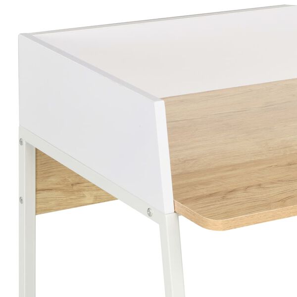 vidaXL Γραφείο Λευκό / Χρώμα Δρυός 90 x 60 x 88 εκ.