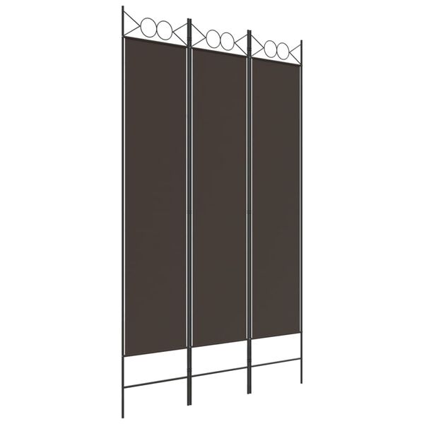 vidaXL Διαχωριστικό Δωματίου με 3 Πάνελ Καφέ 120 x 200 εκ. από Ύφασμα