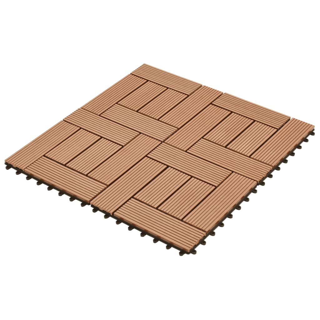 Πλακάκια Deck 11 τεμ. Καφέ 30 x 30 εκ. / 1 τ.μ. WPC