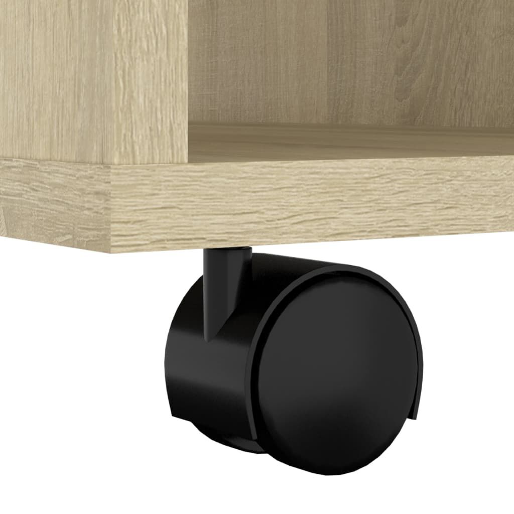 vidaXL Ντουλάπι Τροχήλατο Sonoma Δρυς 60 x 35 x 75 εκ. από Επεξ. Ξύλο