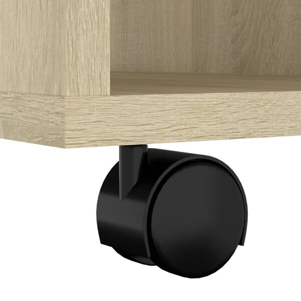 vidaXL Ντουλάπι Τροχήλατο Sonoma Δρυς 60 x 35 x 75 εκ. από Επεξ. Ξύλο