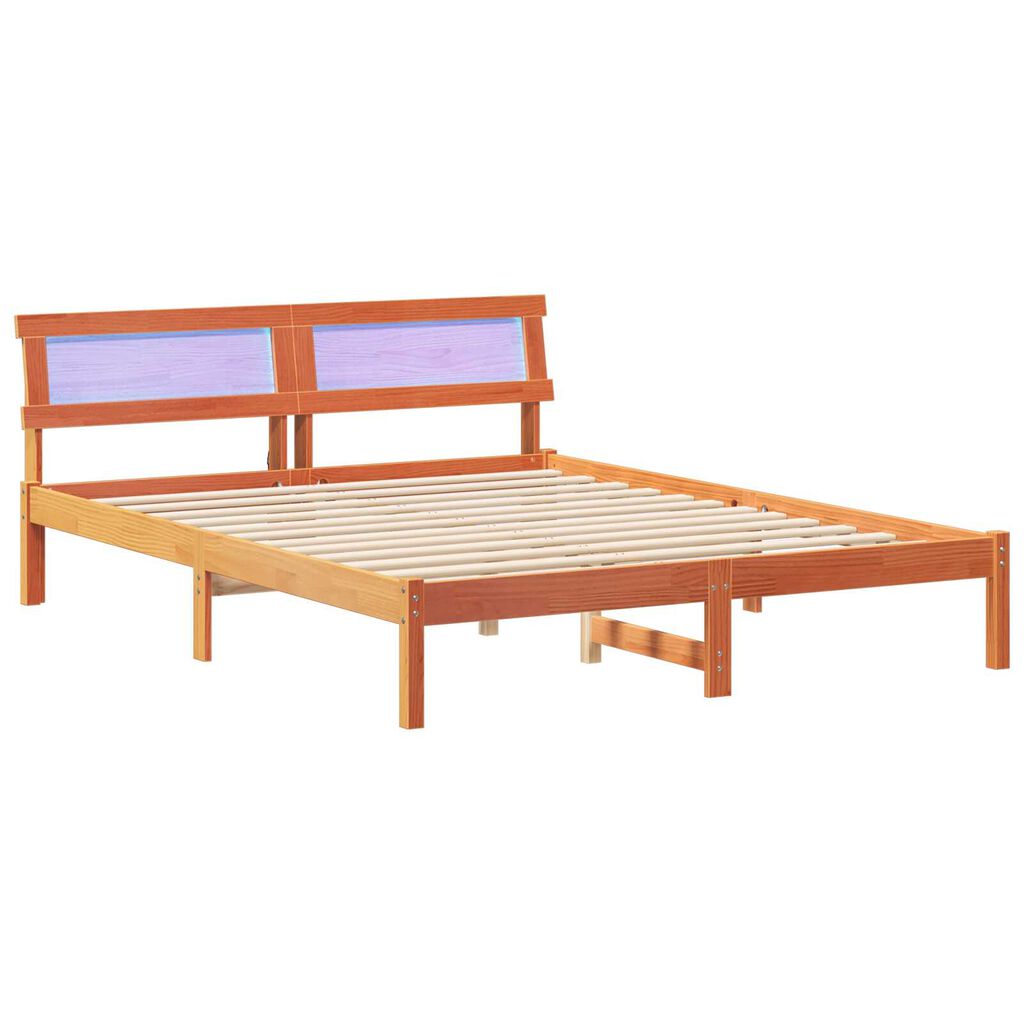 vidaXL Σκελετός Κρεβατιού Καφέ κεριού 160 x 200 cm Ξύλο πεύκου