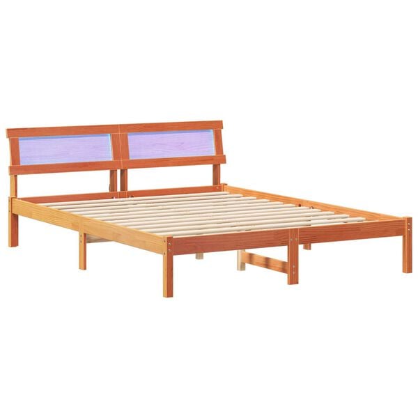 vidaXL Σκελετός Κρεβατιού Καφέ κεριού 160 x 200 cm Ξύλο πεύκου