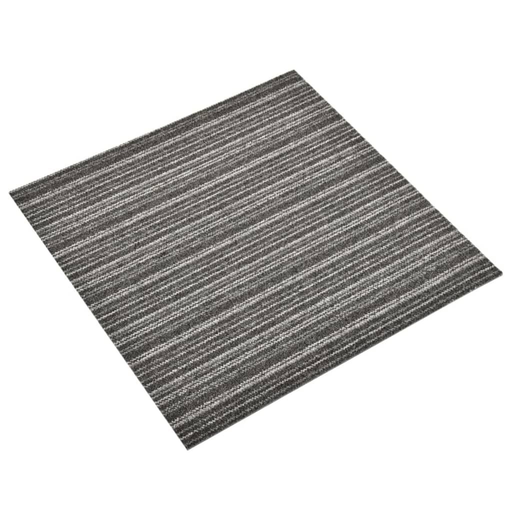 vidaXL Μοκέτα Πλακάκι 20 τεμ. Ανθρακί Ριγέ 5 μ² 50x50 εκ.