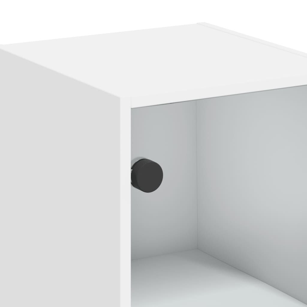 vidaXL Ντουλάπι Τοίχου Λευκό 35x37x68,5 εκ. με Γυάλινες Πόρτες