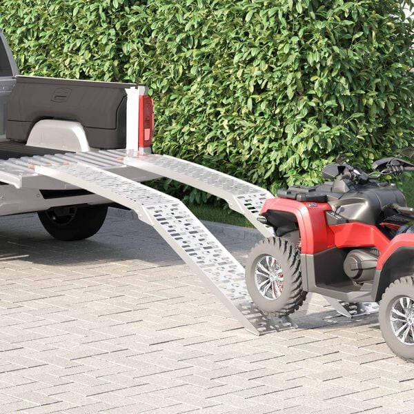 vidaXL Ράμπα Φόρτωσης 2 pcs Ασημί 222 x 29 x 14 εκ. Αλουμίνιο