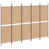 vidaXL 5-Panel Room Divider &Mu;&pi;&epsilon;&zeta; 250 x 180 cm Ύ&phi;&alpha;&sigma;&mu;&alpha;