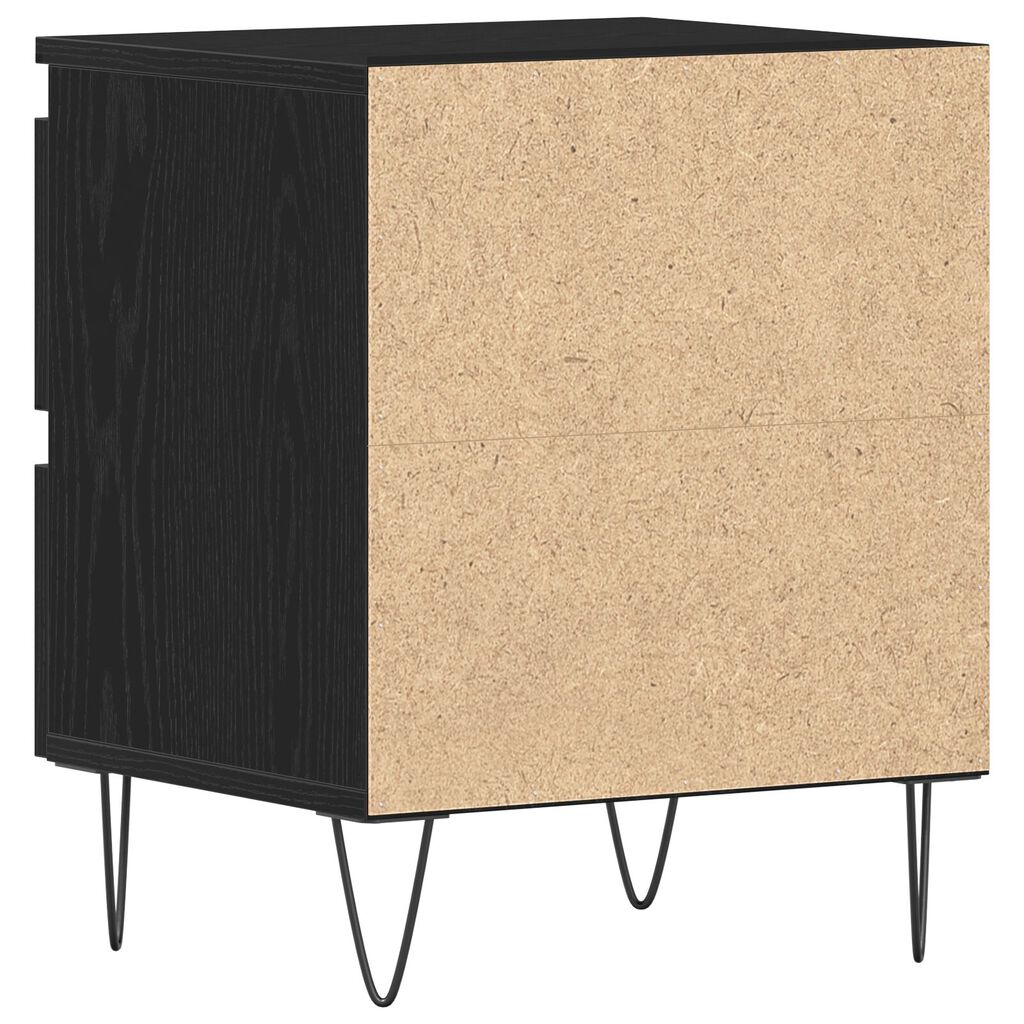 vidaXL Κομοδίνα 2 τεμάχια Μαύρη Δρυς 40x35x50 εκ Επεξεργασμένο Ξύλο