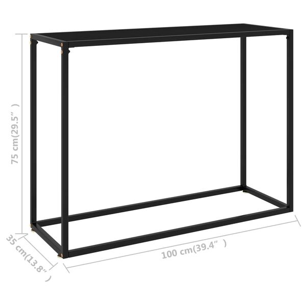 vidaXL Τραπέζι Κονσόλα Μαύρο 100 x 35 x 75 εκ. από Ψημένο Γυαλί