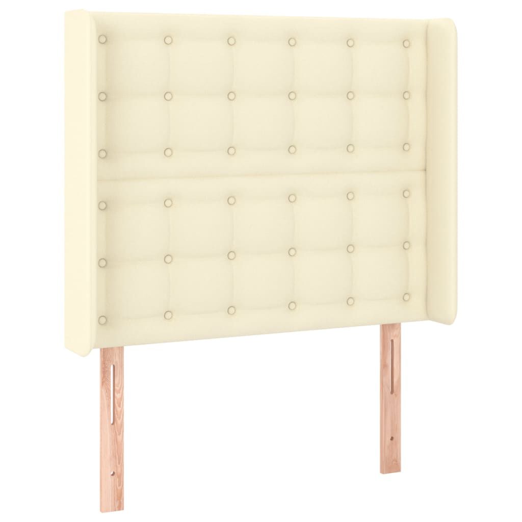 vidaXL Κεφαλάρι με Πτερύγια Κρεμ 83x16x118/128 εκ. Συνθετικό Δέρμα