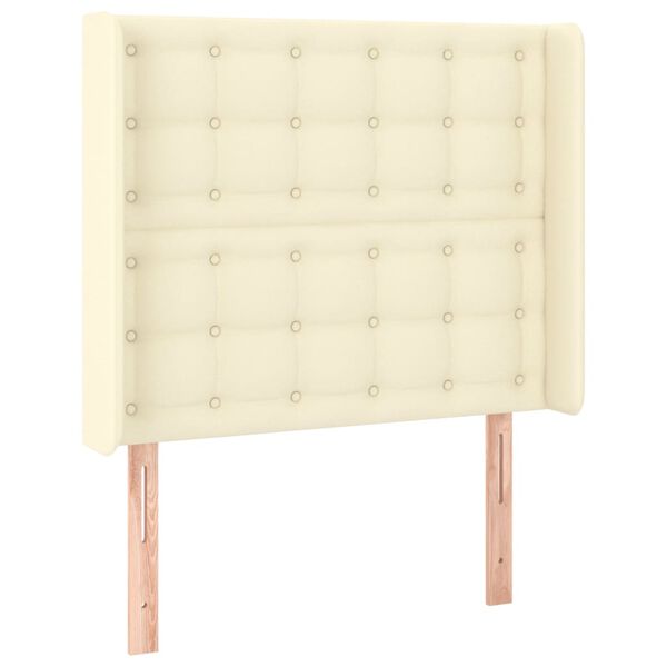 vidaXL Κεφαλάρι με Πτερύγια Κρεμ 83x16x118/128 εκ. Συνθετικό Δέρμα