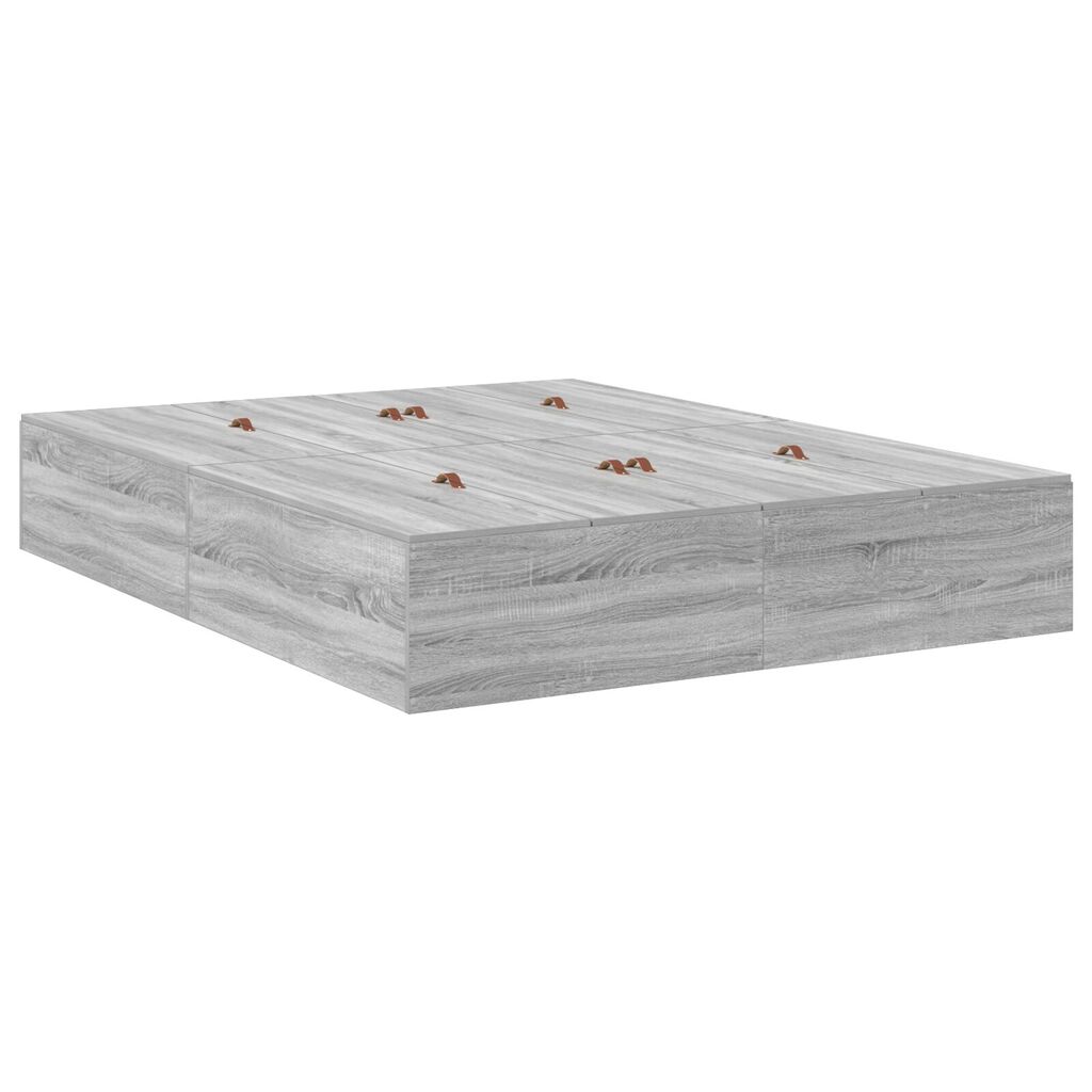 vidaXL Κρεβάτι Αποθήκευσης Γκρι Sonoma 150x200 εκ