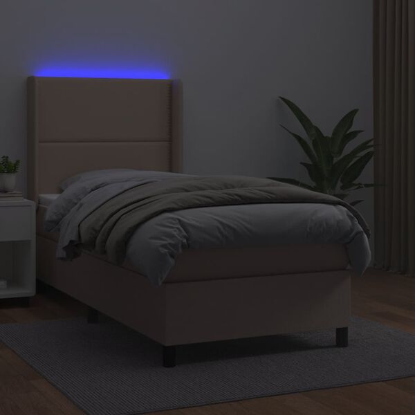 vidaXL &Kappa;&rho;&epsilon;&beta;ά&tau;&iota; Boxspring &Sigma;&tau;&rho;ώ&mu;&alpha;&LED &Kappa;&alpha;&pi;&omicron;&upsilon;&tau;&sigma;ί&nu;&omicron; 80x200 &epsilon;&kappa;. &Sigma;&upsilon;&nu;&theta;. &Delta;έ&rho;&mu;&alpha;