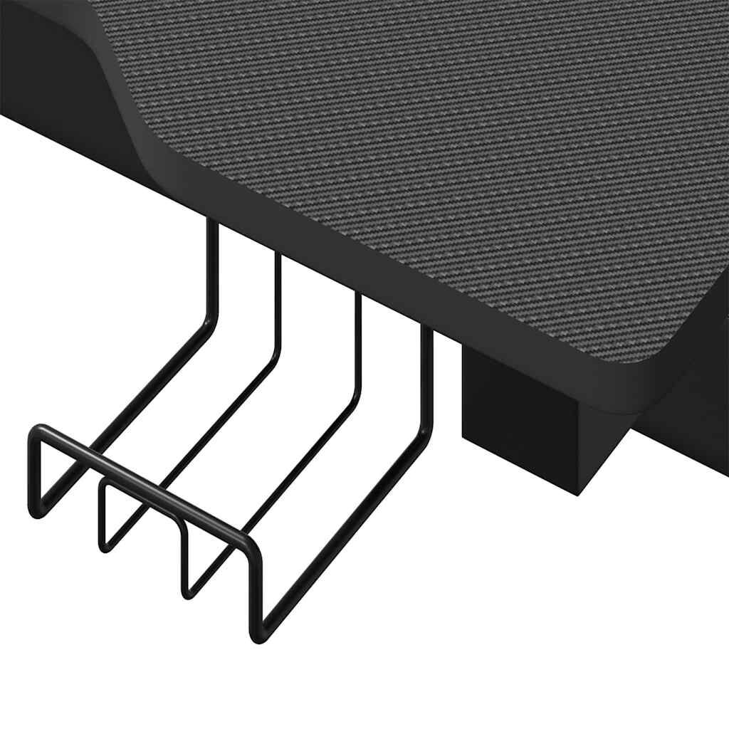 vidaXL Γραφείο Gaming με LED Μαύρο 110 x 60 x 75 εκ. σε Σχήμα Ζ