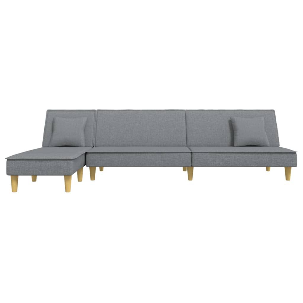 vidaXL Καναπές Κρεβάτι Γωνιακός Αν. Γκρι 255x140x70 εκ. Υφασμάτινος