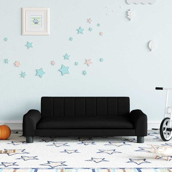 vidaXL Καναπές Παιδικός Μαύρο 90x53x30 εκ. από Ύφασμα