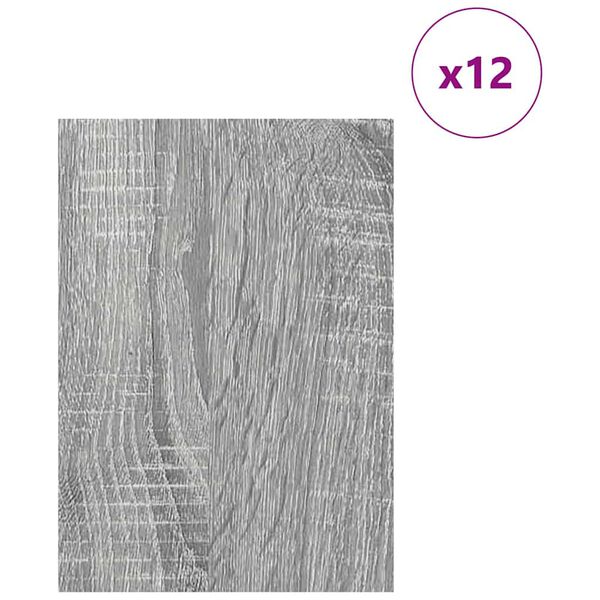 vidaXL Διακοσμητικές Πάνελ 12 pcs Γκρι sonoma 21 x 30 x 0.3 εκ
