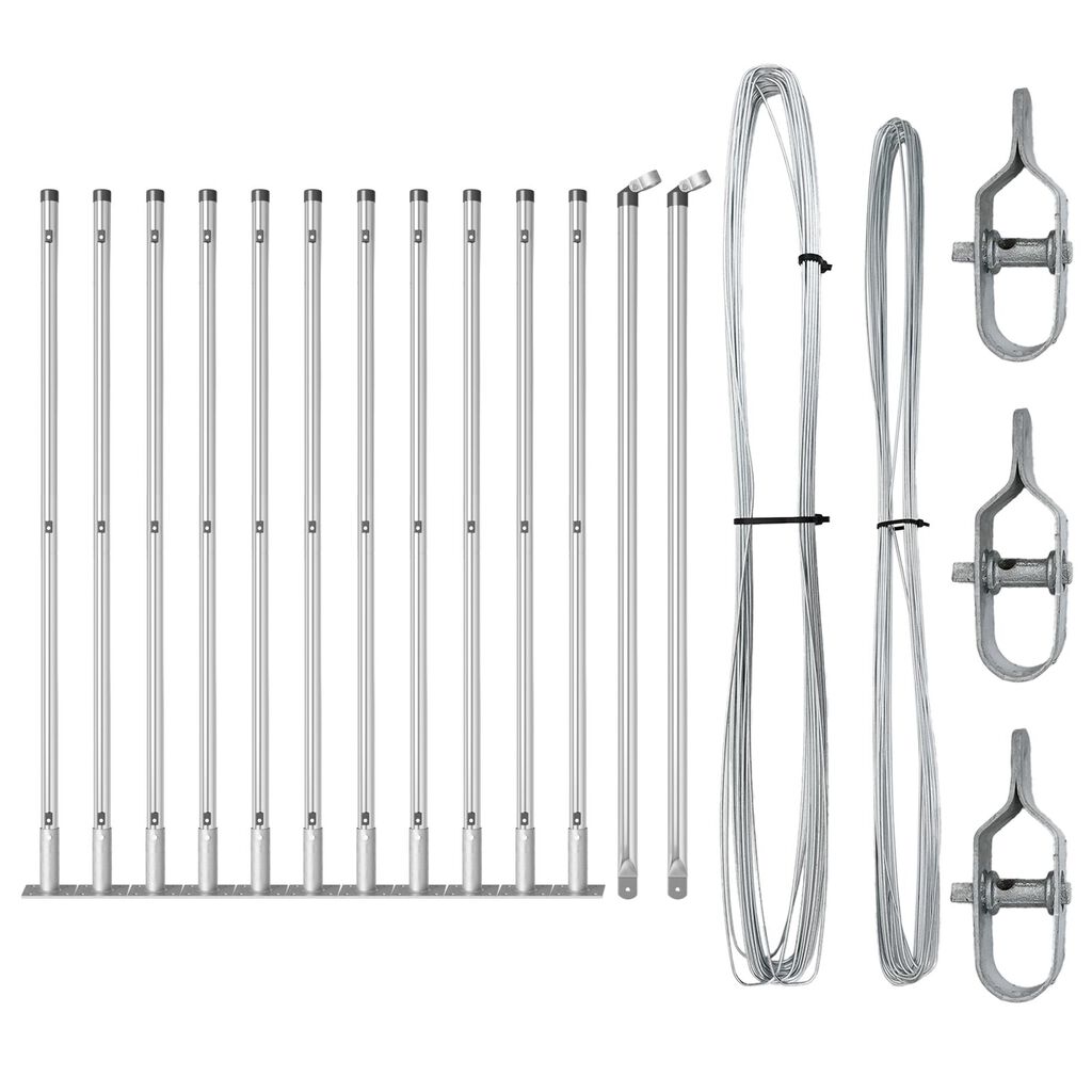 vidaXL Στυλοί Φράχτη με Βάσεις 13 τεμ Ø32mm 110cm Γαλβανισμένο Χάλυβα