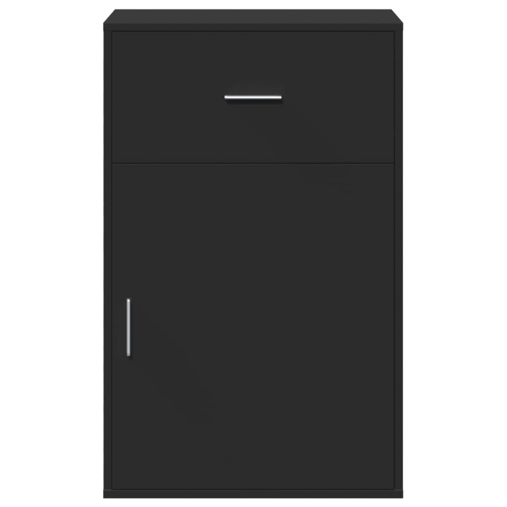 vidaXL Ραφιέρα με Ντουλάπια Μαύρο 56,5x39x90 εκ. Επεξεργασμένο Ξύλο