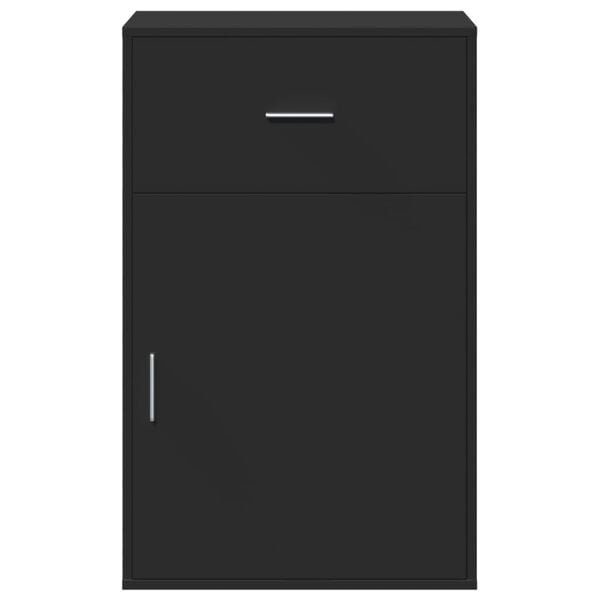 vidaXL Ραφιέρα με Ντουλάπια Μαύρο 56,5x39x90 εκ. Επεξεργασμένο Ξύλο