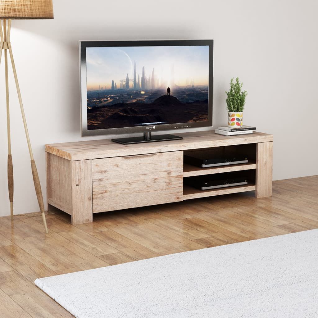 vidaXL Έπιπλο Τηλεόρασης 140x38x40 εκ. Μασίφ Βουρτσισμένο Ξύλο Ακακίας