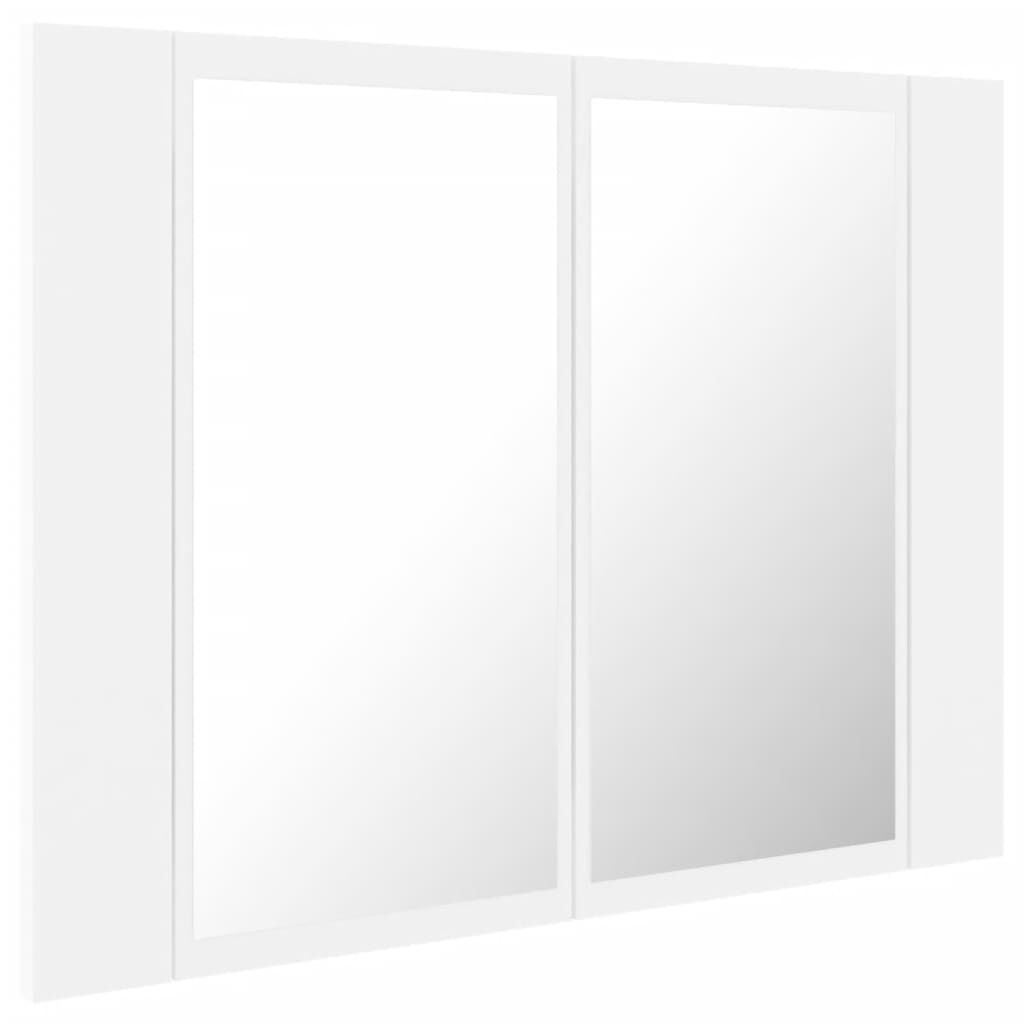 vidaXL Καθρέφτης Μπάνιου με Ντουλάπι LED Λευκός 60x12x45 εκ. Ακρυλικός