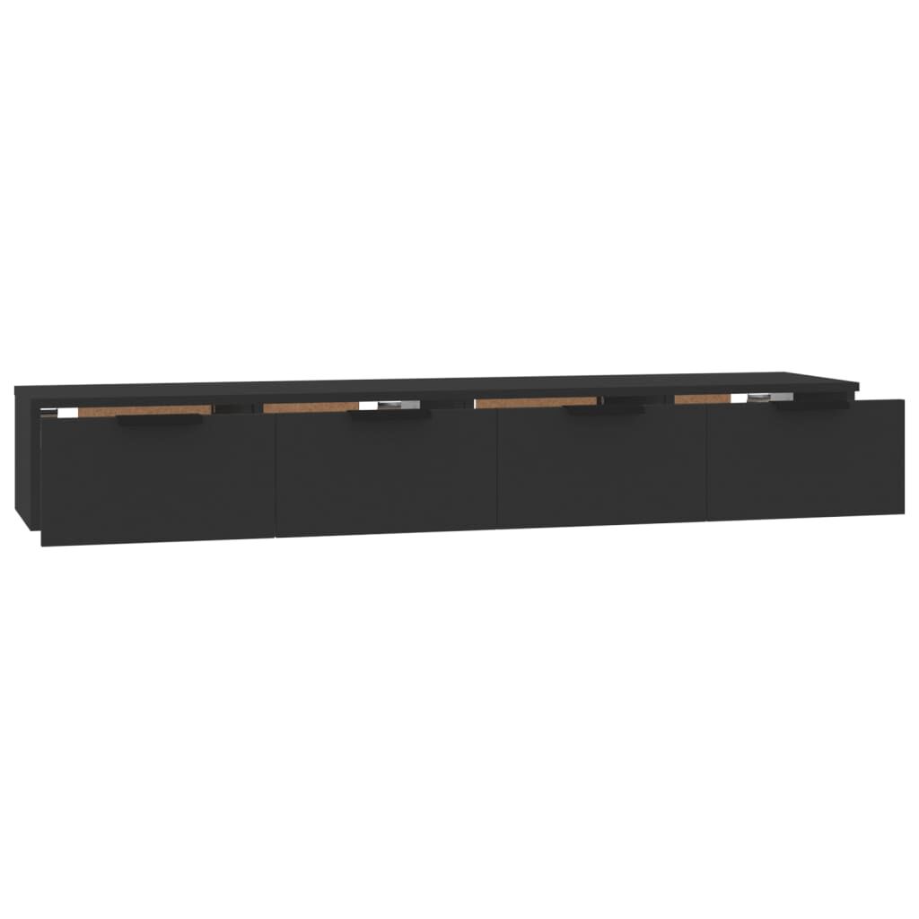 vidaXL Ντουλάπια Τοίχου 2 τεμ. Μαύρα 68x30x20 εκ. Επεξεργασμένο Ξύλο
